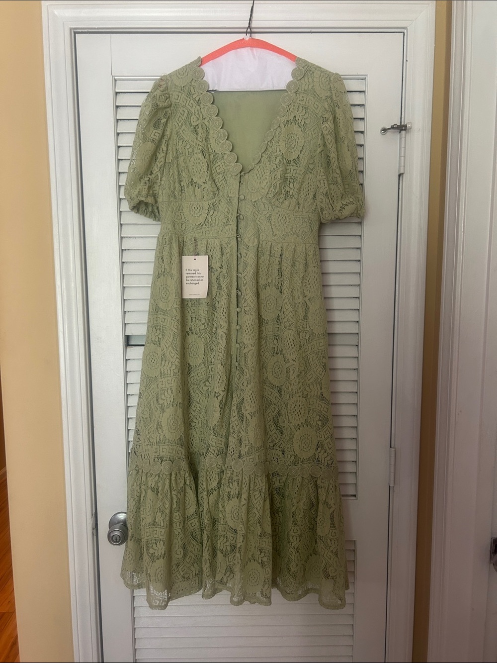 New with tags! Sage green lace midi dress